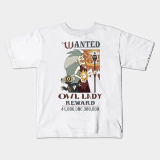 Wanted - Owl Lady Kids T-Shirt